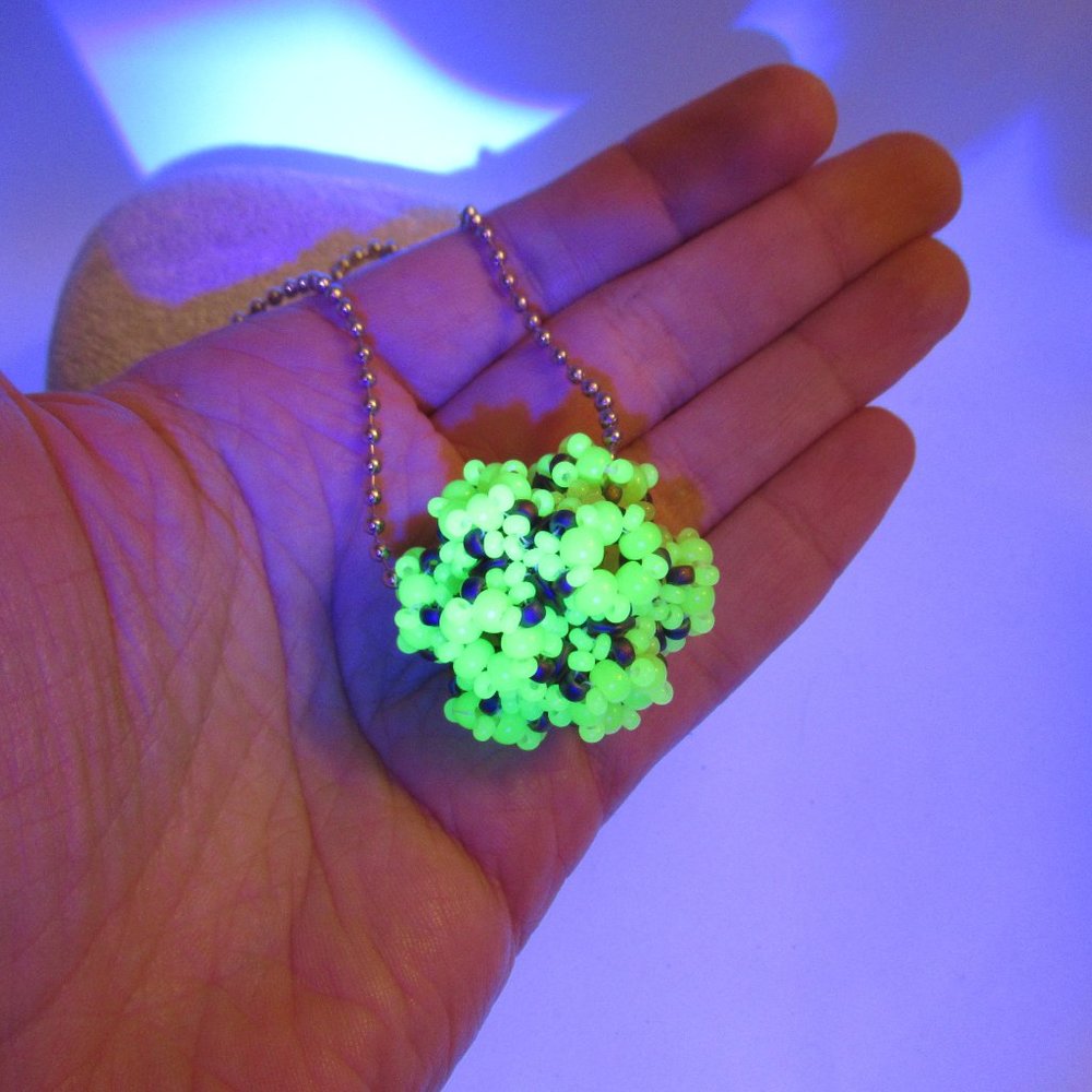 Handwoven Uranium glass Bead pendant
